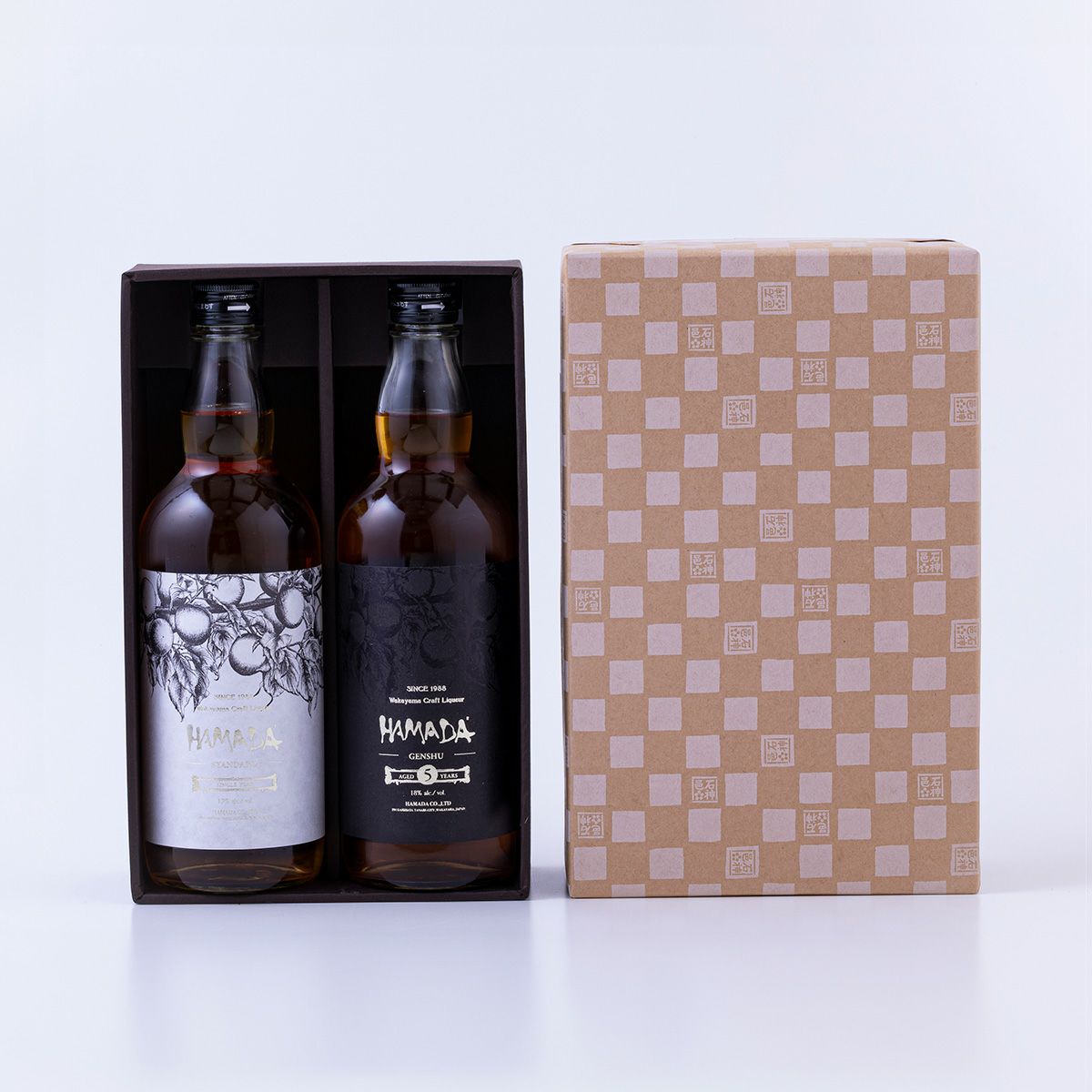 違いを味わう本格梅酒セット「HAMADA」 白ラベル＆黒ラベル本格