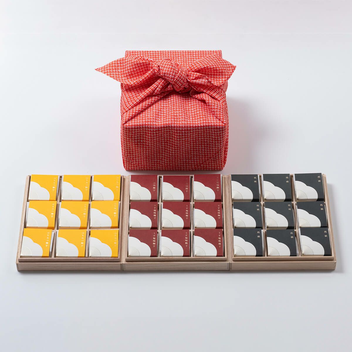 紀州南高梅 かさね三段風呂敷包み 梅干個包装3種　石神邑オンラインショップ