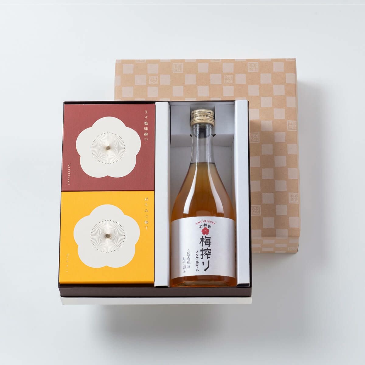 みんな元気セット（梅搾り+梅咲く木箱うす塩味梅干＋はちみつ梅干） 石神邑オンラインショップ