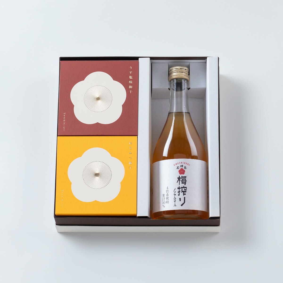 みんな元気セット（梅搾り+梅咲く木箱うす塩味梅干＋はちみつ梅干） 石神邑オンラインショップ