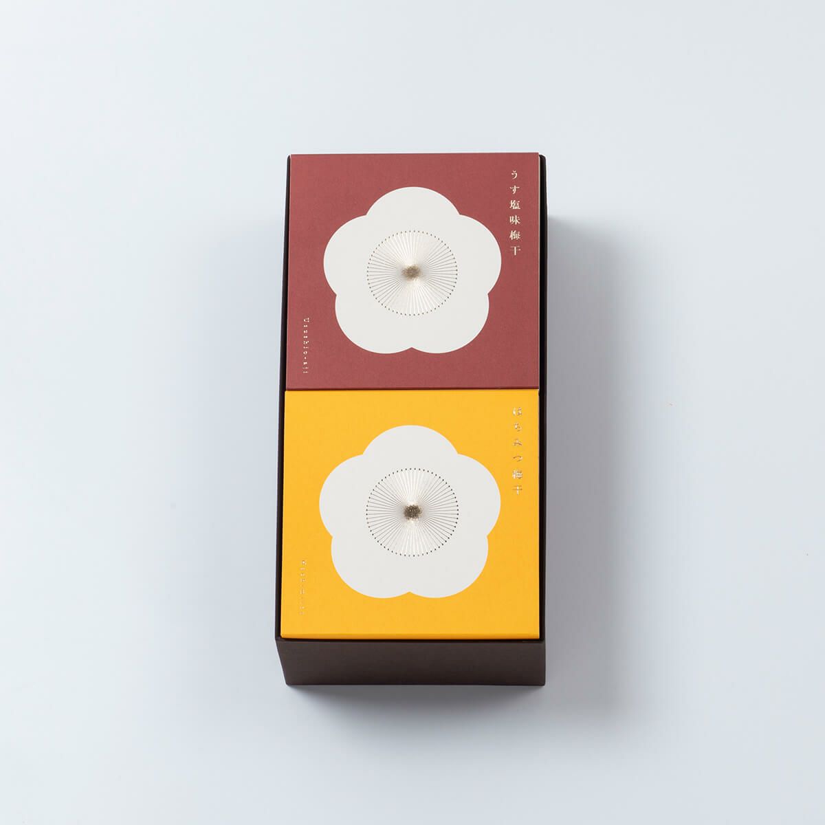 梅咲く木箱2個セット（うす塩味梅干×はちみつ梅干）　石神邑オンラインショップ