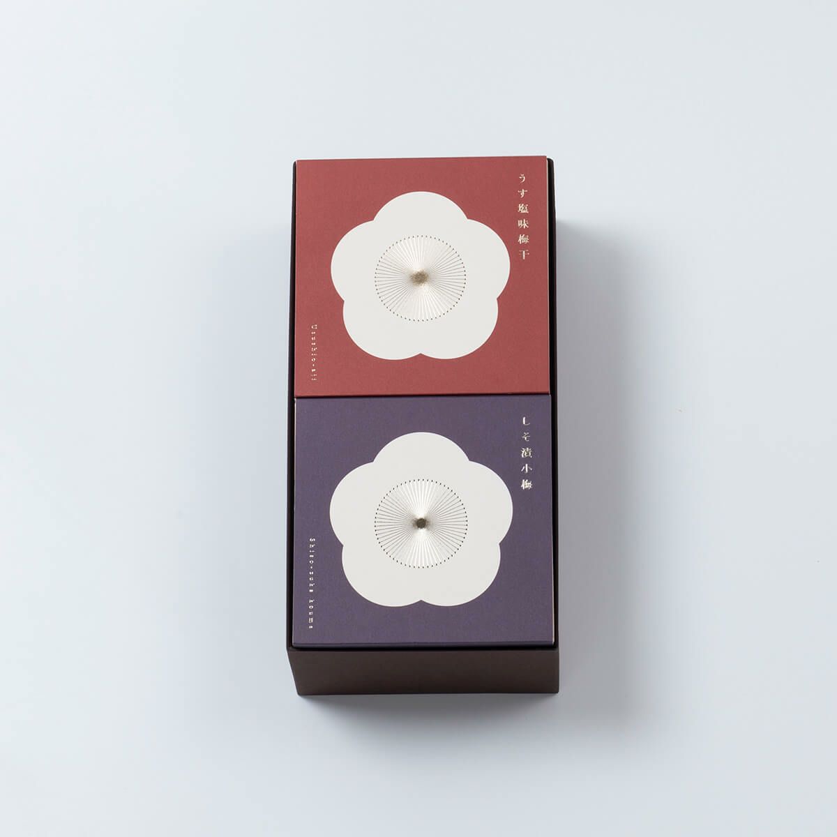 梅咲く木箱2個セット（うす塩味梅干×しそ漬小梅）　石神邑オンラインショップ