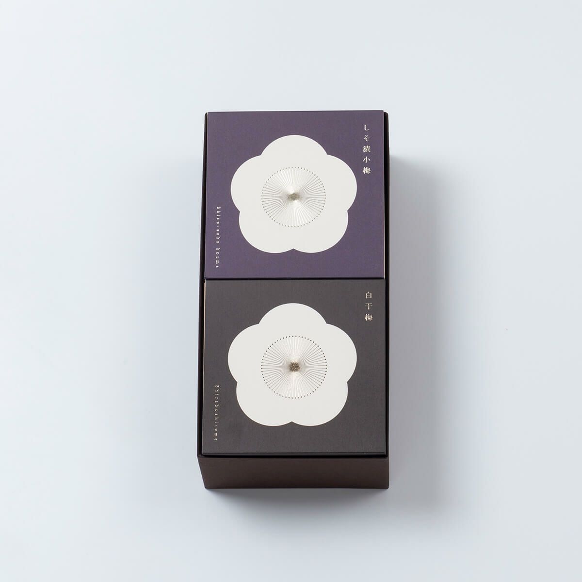 梅咲く木箱２個セット（しそ漬小梅×白干梅）　石神邑オンラインショップ