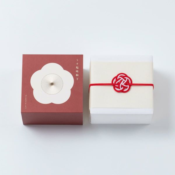 梅咲く木箱 うす塩味梅干 単品ギフト 250g水引き「梅結び」ラッピング　石神邑オンラインショップ
