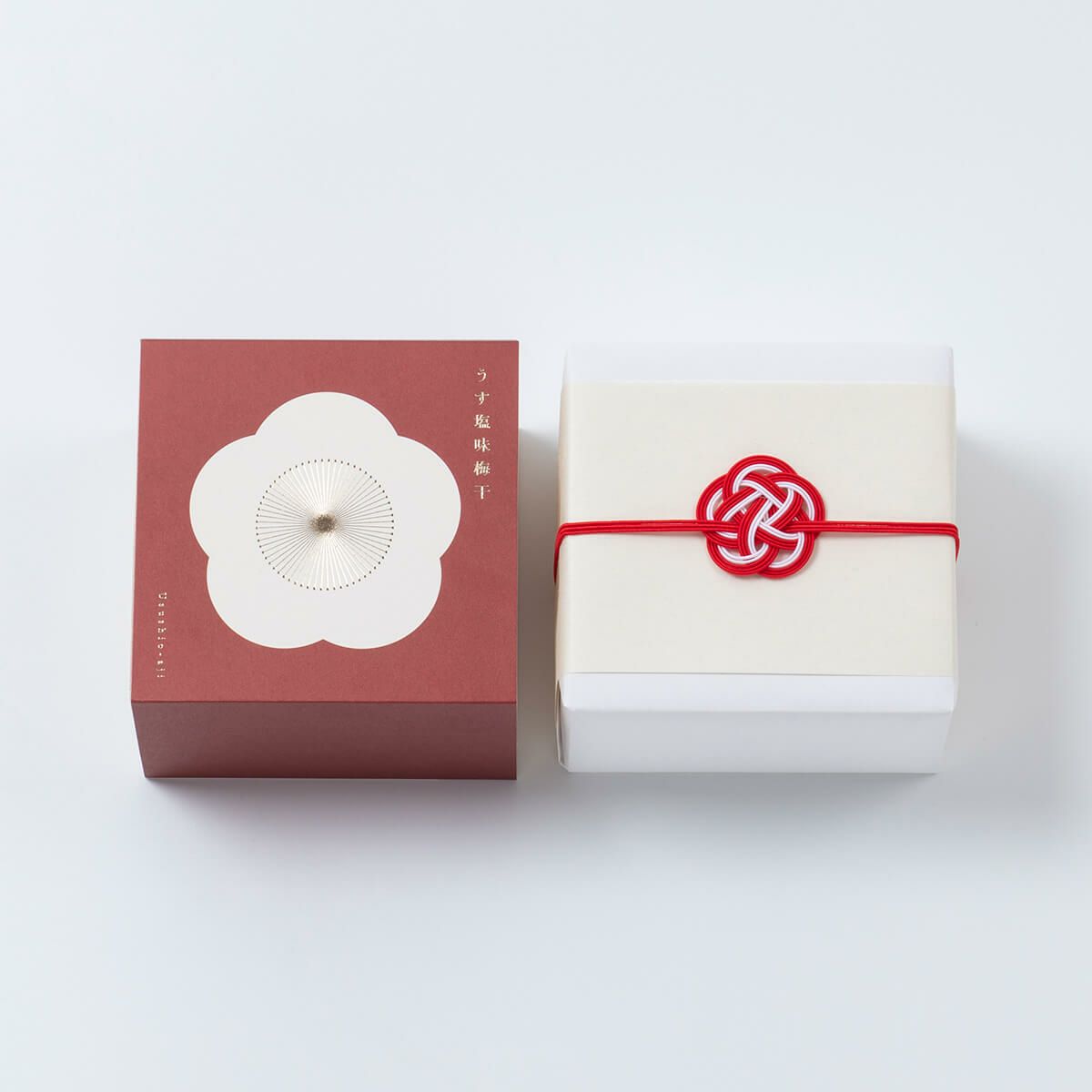 梅咲く木箱 うす塩味梅干 単品ギフト 250g水引き「梅結び」ラッピング　石神邑オンラインショップ