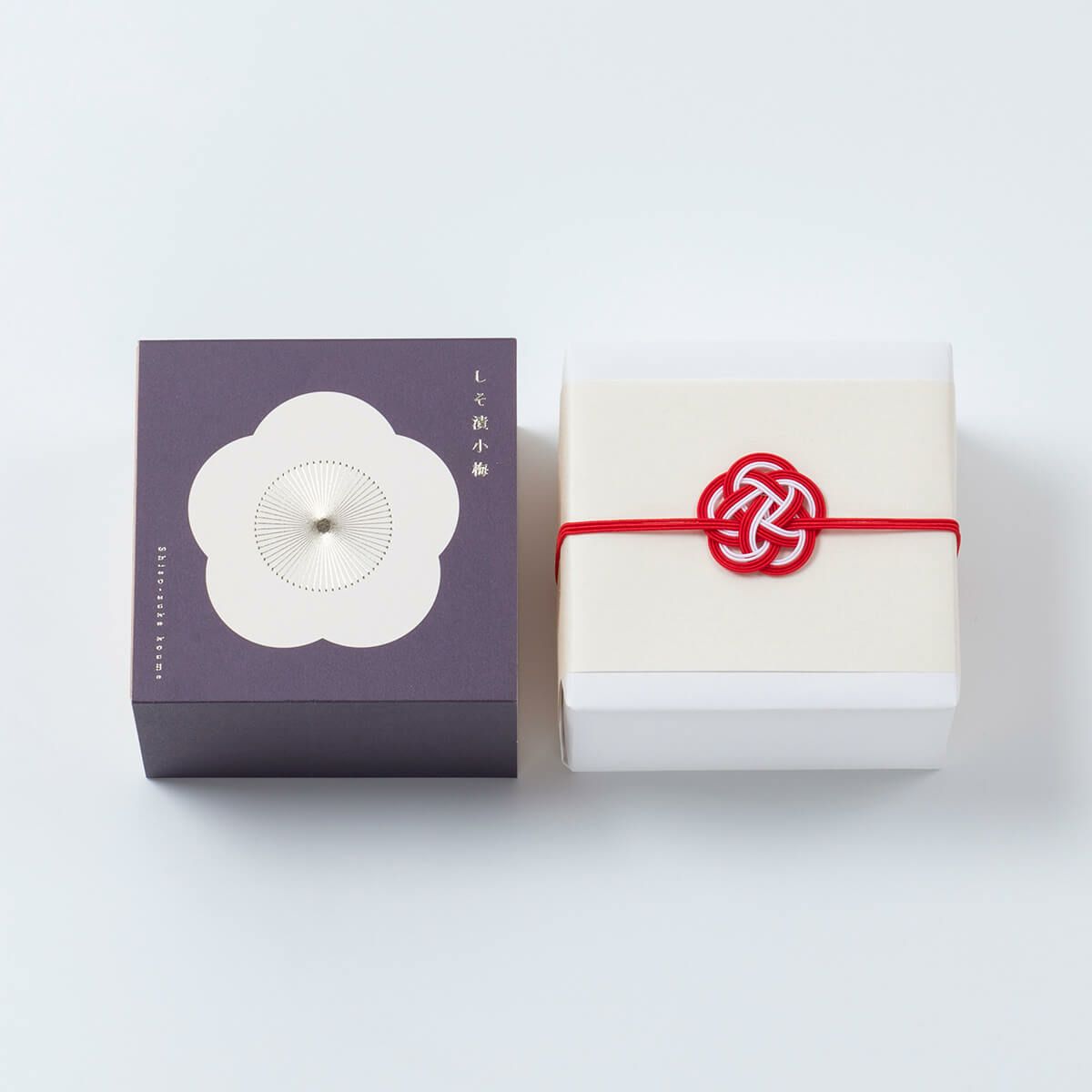 梅咲く木箱 しそ漬小梅 単品ギフト 250g水引き「梅結び」ラッピング　石神邑オンラインショップ