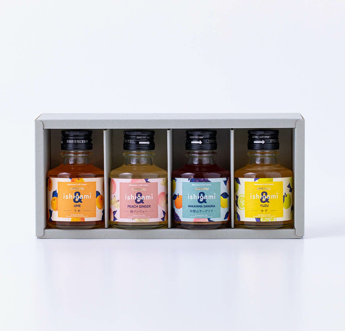 梅酒 ishigami＆（イシガミアンド）90ml×4本ミニボトルセット　石神邑onオンラインショップ