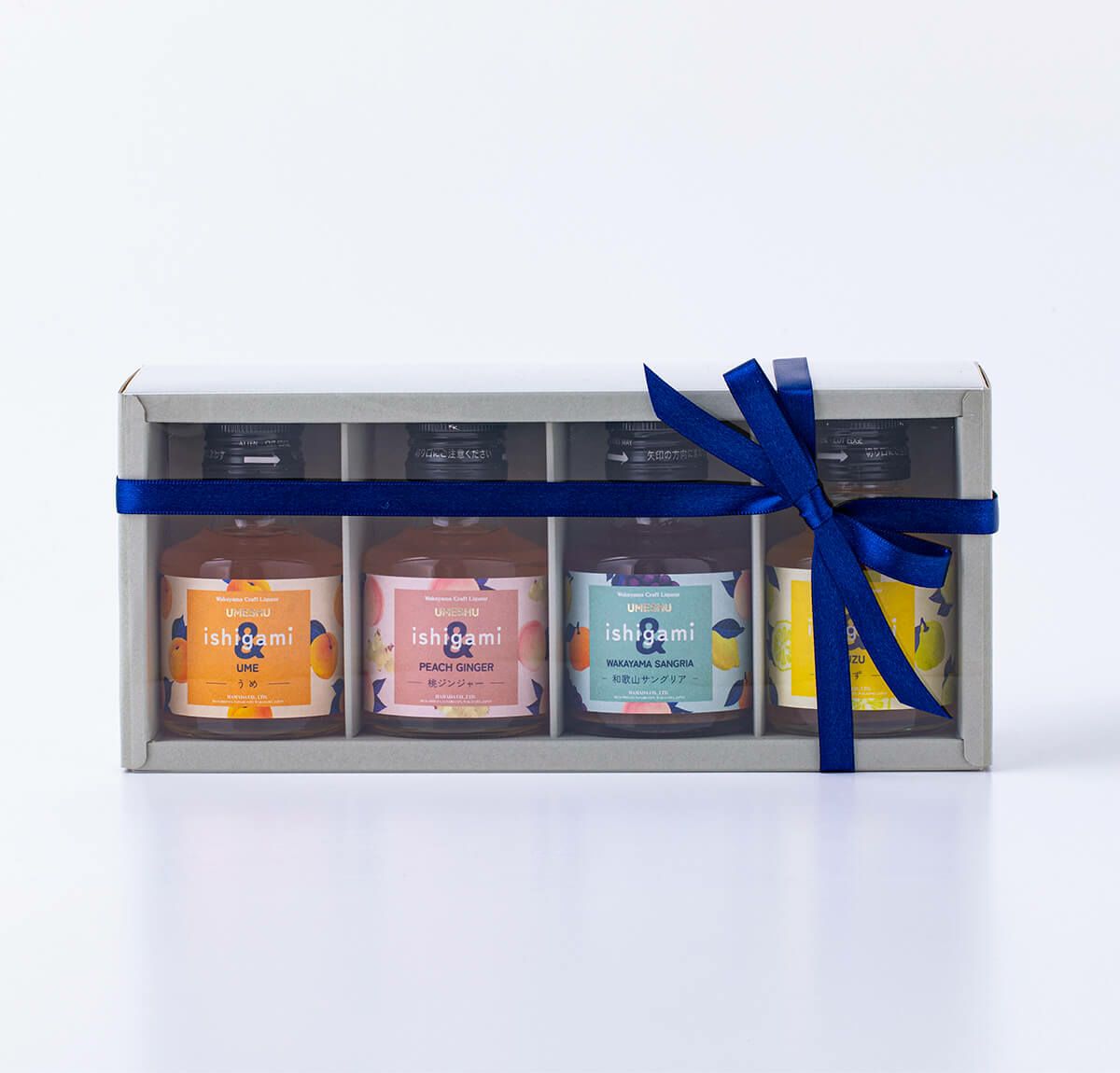 梅酒 ishigami＆（イシガミアンド）90ml×4本ミニボトルセット　石神邑onオンラインショップ